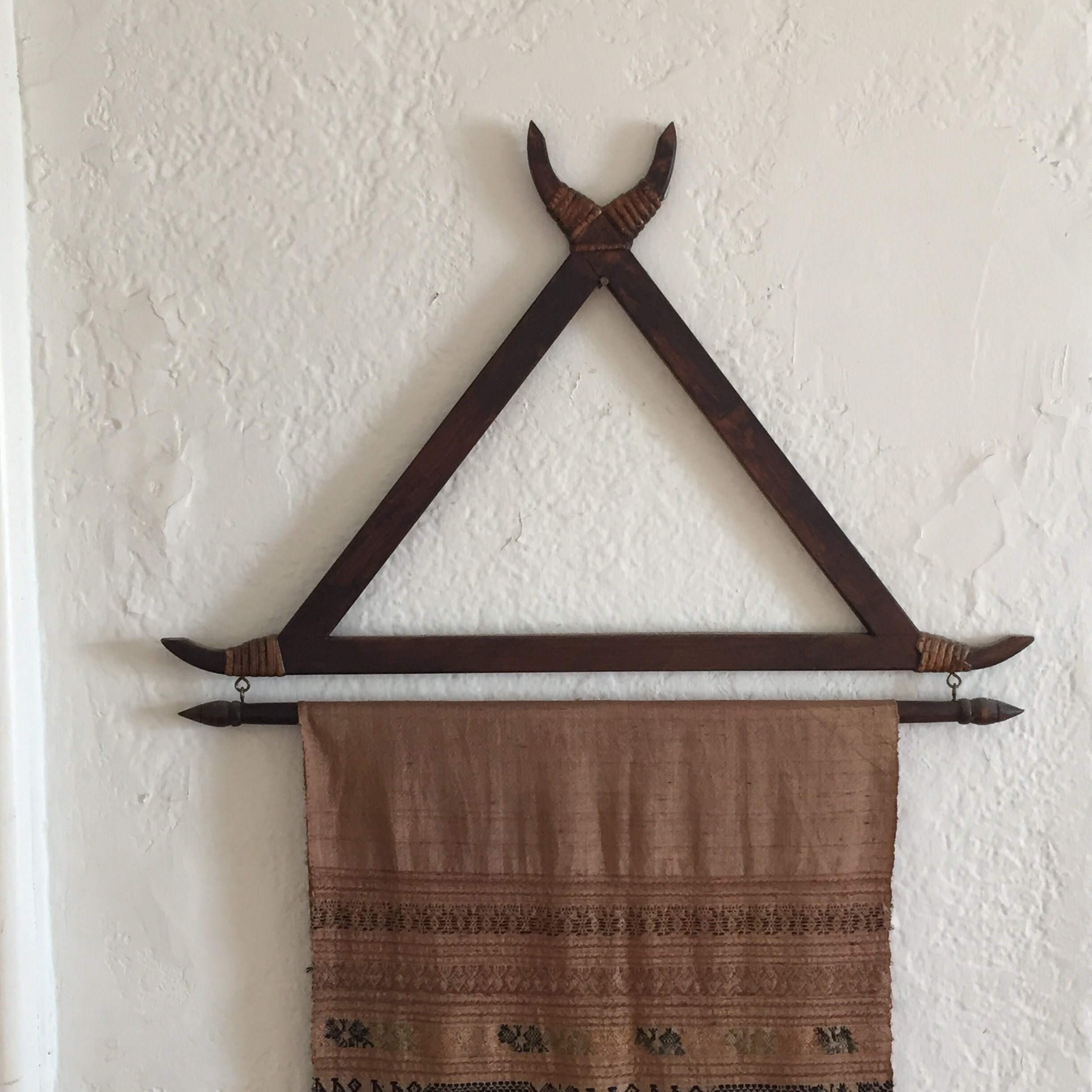 Dark Wood Textile Hanger Etsy