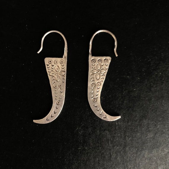 Etched Sterling Silver Dangle Earrings - image 4