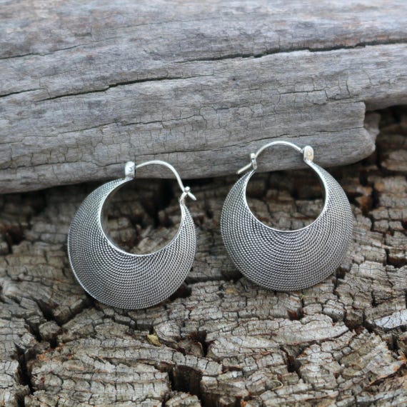 Twisted Wire Silver Earrings