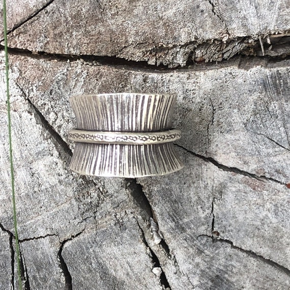 Etched Silver Ring - image 6