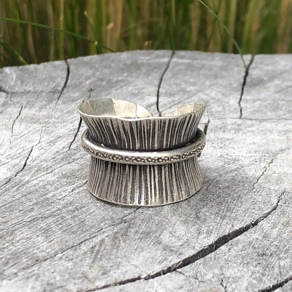 Etched Silver Ring - image 4