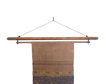 Burned Pine Wood Finish Textile Hanger