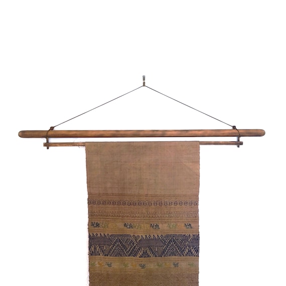 Burned Pine Wood Finish Textile Hanger