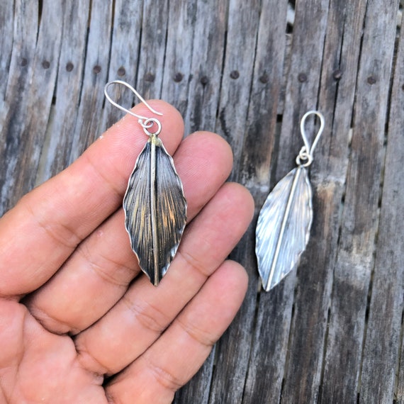 Silver Leaf Dangle Earrings - image 4