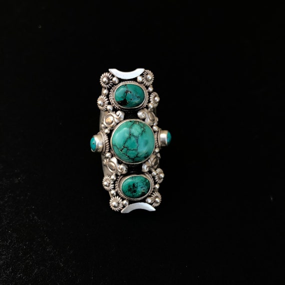 Multi StoneTurquoise Saddle Ring - image 1
