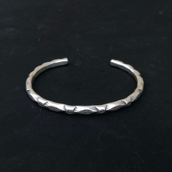 Etched Sterling Silver Cuff Bracelet