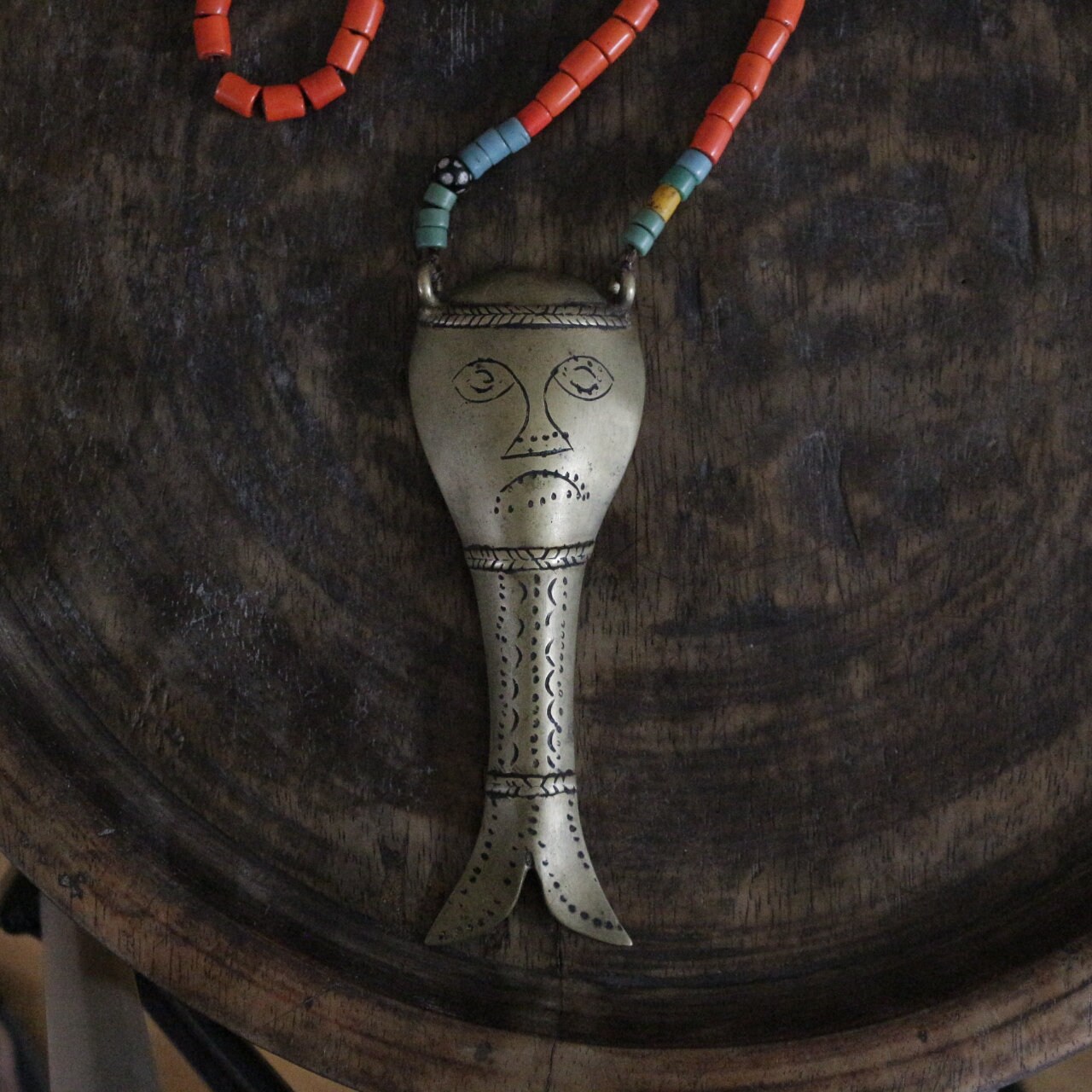 ヴィンテージナガ族ビーズネックレス Vintage NAGA glass beads × stone Necklace ( ヴィンテージ