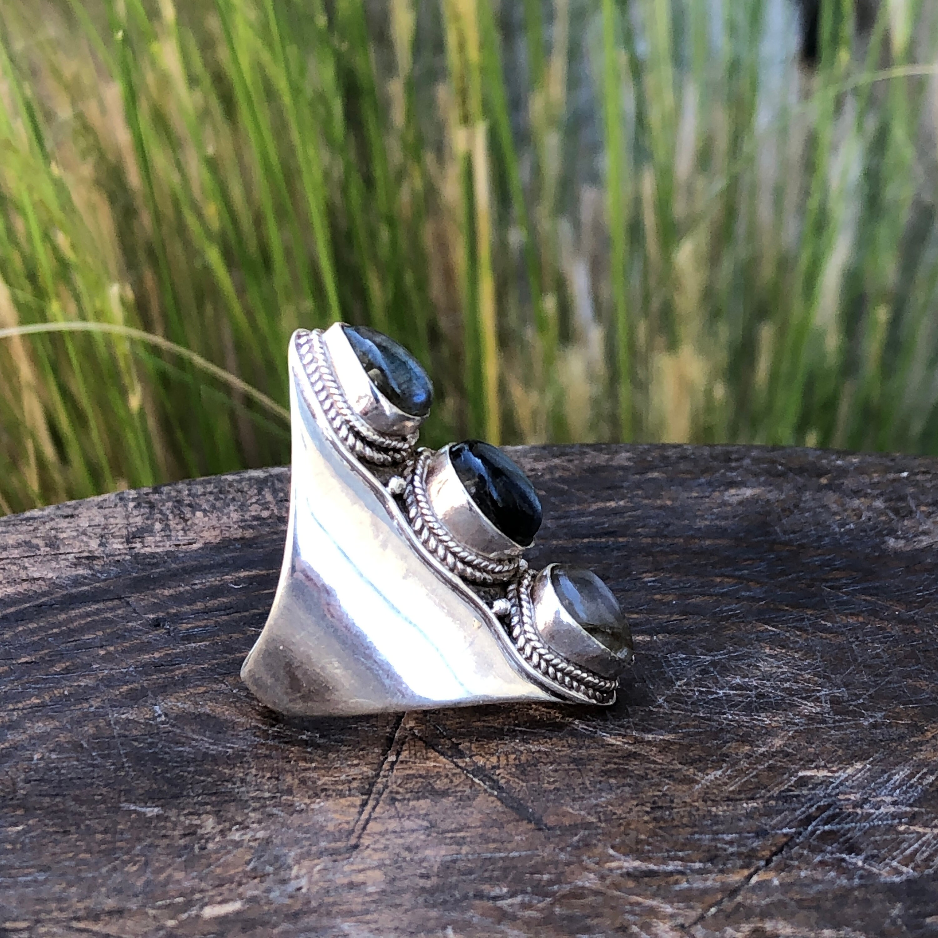 Labradorite Sterling Silver Ring - Etsy