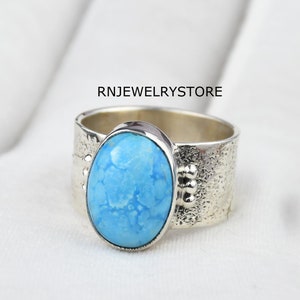 Handmade Turquoise Ring: 925 Sterling Silver Men&#39;s Ring
