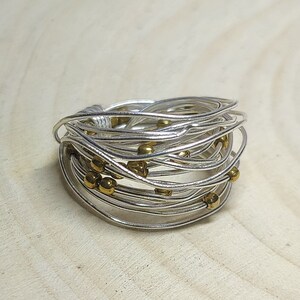 Wraparound Wire Ring, Mini Ball Ring, 925 Sterling Silver Ring, Multi Layer Ring, Dainty Ring, Wedding Ring, Engagement Ring, Gift For Her