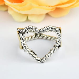 Handmade Sterling Silver Heart Ring: Boho Hippie Jewelry