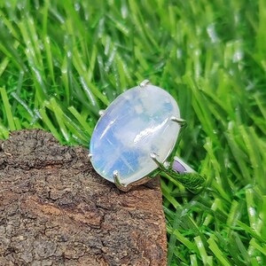 Handmade Oval Moonstone Ring: 925 Sterling Silver Wedding Jewelry