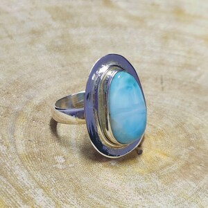 Blue Turquoise Ring: Handmade 925 Sterling Silver Boho Jewelry
