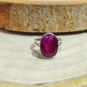 Indian Ruby Ring, 925 Sterling Silver Ring, Oval Cut Stone Ring, Simple Wedding Ring, Statement Ring, Women Dainty Ring, Gift For Her