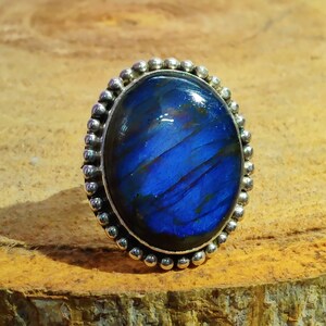 Natural Labradorite Ring, 925 Sterling Silver Ring, Vintage Style Ring, Handmade Ring, Gemstone Ring, Women Jewelry, Gift for her
