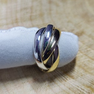 Four Band Rolling Ring, 925 Sterling Silver Ring, Multi Band Ring, Two Tone Ring, Intertwine Separated, Multi Wedding Band, Occasions Gift