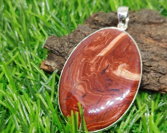 Red River Jasper Pendant 925 Sterling Silver Pendant Red Jasper