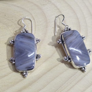 Dendrite Agate Earrings: Handmade 925 Sterling Silver Boho Jewelry