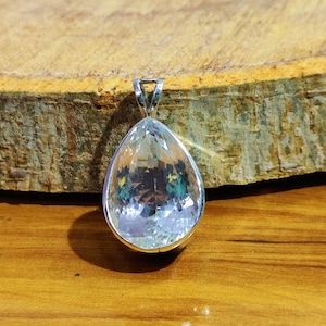 Crystal Quartz Pendant, 925 Sterling Silver Pendant, Statement Pendant, Pear Cut Gemstone Pendant, Women Necklace, Gift For Her