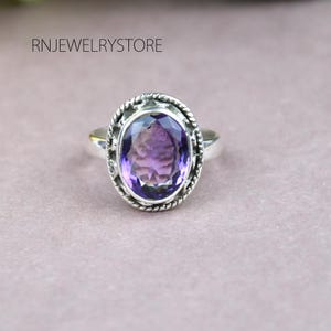 Boho Amethyst Sterling Silver Ring: February Birthstone Jewelry