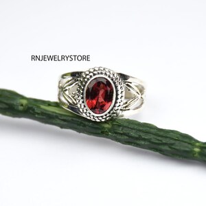 Red Garnet Ring, 925 Sterling Silver Ring, Garnet Silver Ring, Gift For Her, Handmade Christmas Gift, Christmas Gift, Wedding Ring For Her