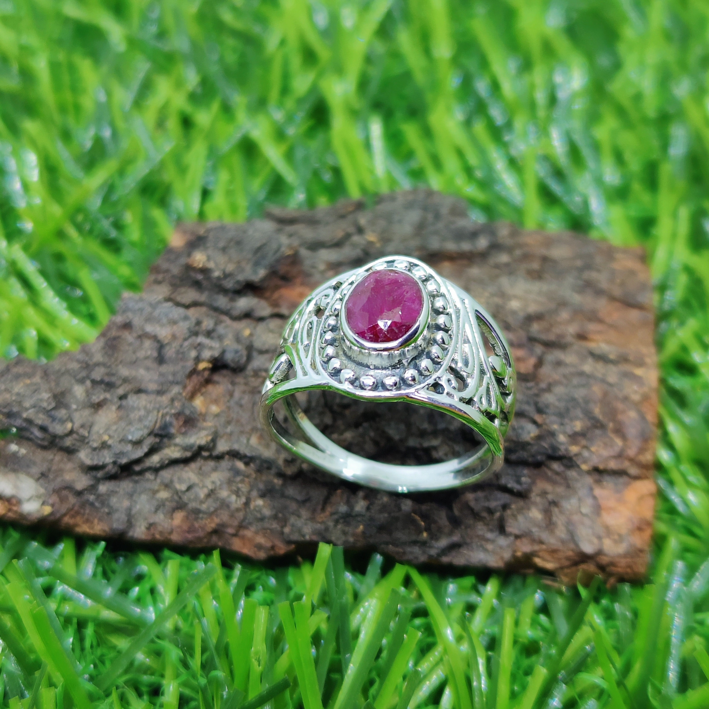 Silver Rube Rings Handmade Sterling Silver Ruby Ring: Women's Anniversary Jewelry - Etsy