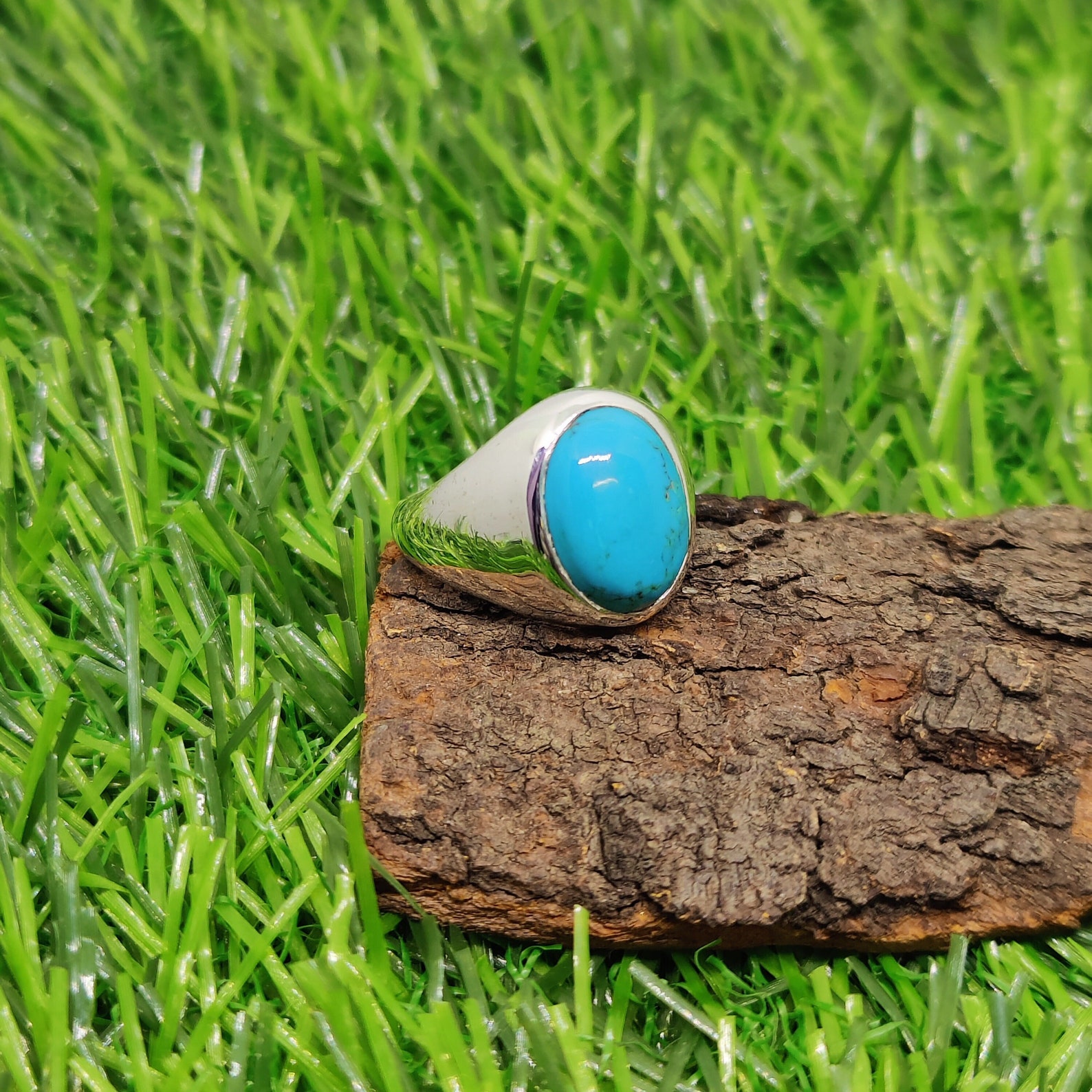 Men's Turquoise Ring: Handmade 925 Sterling Silver Statement Ring - Etsy