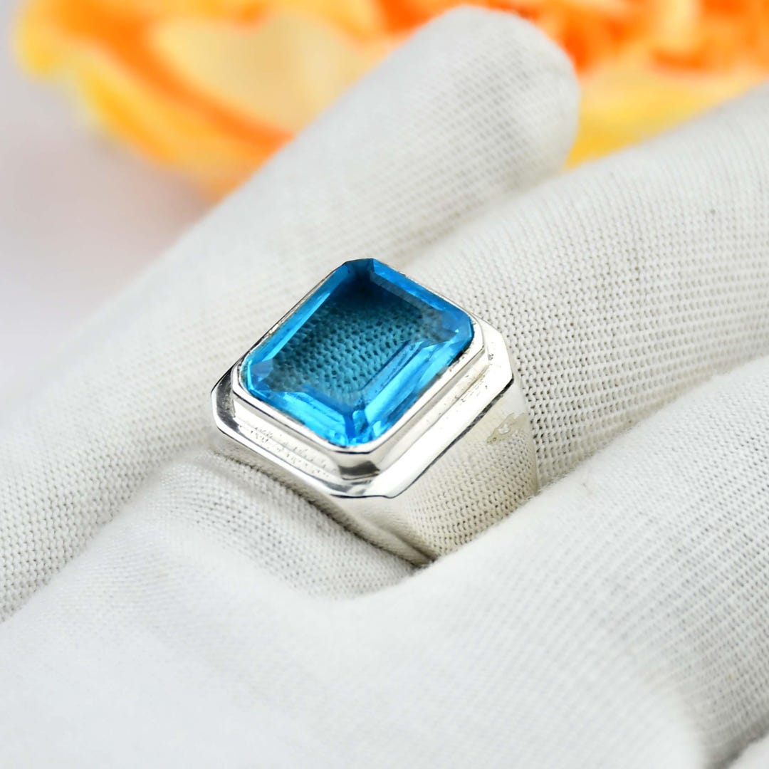Swiss Blue Topaz Sterling Silver Ring - Handmade 925 Boho Jewelry - Etsy