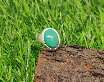 Men's Turquoise Ring: Handmade 925 Sterling Silver Statement Ring