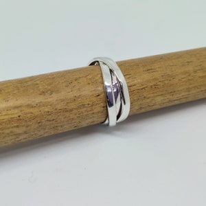Three Band Rolling Ring, 925 Sterling Silver Ring, Multi Band Ring, Two Tone Ring, Intertwine Separated, Multi Wedding Band, Occasions Gift