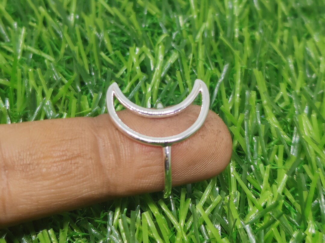 Silver Moon Rings Sterling Silver Moon Ring: Handmade Celestial Band - Etsy