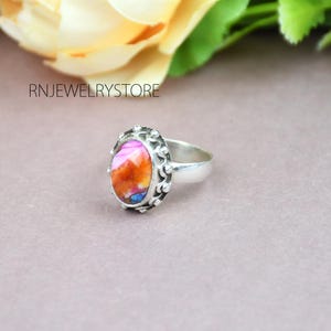 Oyster Copper Turquoise Ring: Handmade 925 Sterling Silver, Boho Hippie Style