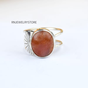 Handmade Sunstone Ring: 925 Sterling Silver Promise Ring