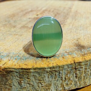 Green Chalcedony Ring, 925 Sterling Silver Ring, Oval Cabochon Ring, Gemstone Ring, Charming Ring, Women Ring, Gift For Her
