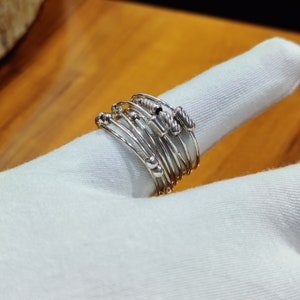 Sterling Silver Wire Wrap Ring: Boho Statement Jewelry