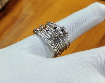 Sterling Silver Wire Wrap Ring: Boho Statement Jewelry
