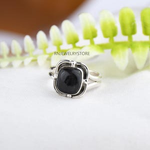 Handmade Sterling Silver Rainbow Obsidian Ring: Bezel Set Statement Ring