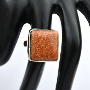 Handmade Sunstone Ring: Sterling Silver Boho Stacking Jewelry