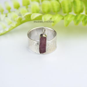 Raw Pink Tourmaline Ring, Rubellite Tourmaline Ring, Pink Tourmaline Ring, October Birthstone, Handmade Ring, Birthday Gift Tourmaline Ring