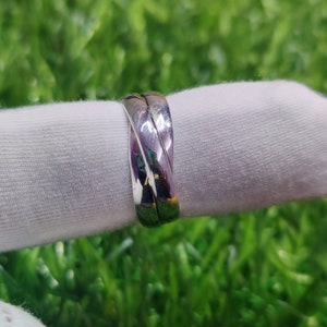 Three Band Rolling Ring, 925 Sterling Silver Ring, Multi Band Ring, Two Tone Ring, Intertwine Separated, Multi Wedding Band, Occasions Gift