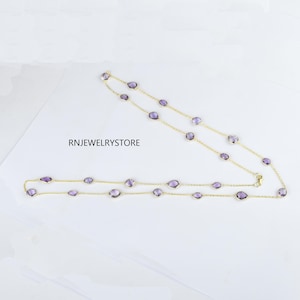 Amethyst Multi-Stone Necklace: 925 Sterling Silver Boho Jewelry