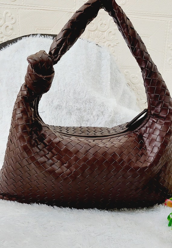 Cream Woven Hobo Bag Handwoven Hobo Bag Woven Leather Hobo 