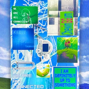 Hoja de pegatinas Cybercore de principios del Y2K (8 pegatinas)