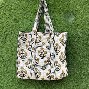 Indische Tasche aus 100% Baumwolle, Damentasche mit Blockprint, Boho-Reisetasche, handgemachte Schultertasche, großer Weekender, Brautjungfer