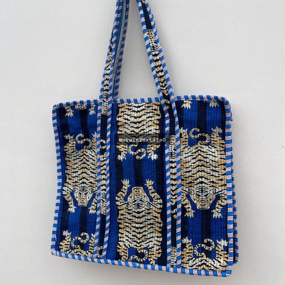 Bolsas de mano con cremallera, 100 algodón, con estampado de