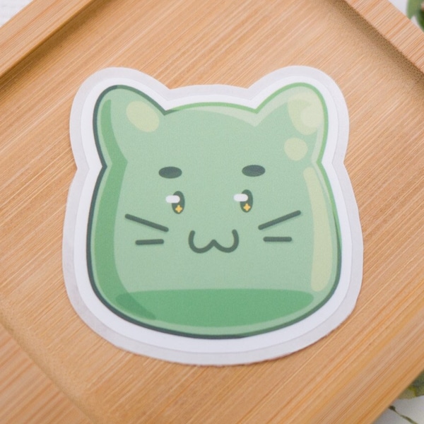 Slime Kitty || Maplestory Die-Cut Cat Stickers || Video Game Cat Theme Sticker || Weatherproof Die Cut Sticker