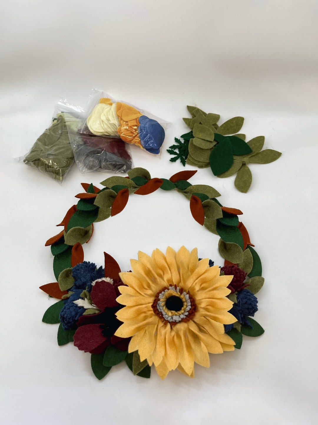 DIY Felt Wreath Kit Autumn Sunflower Etsy