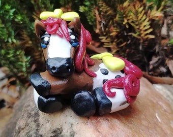 Horses, Fairy Garden Horse, Pony, Horse Decor, Horse Figure, Horse with Flowers, Horse Gift, Gift for Horse Lovers, Equestrian Gift