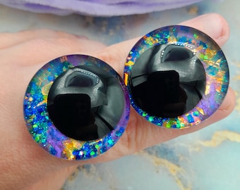 Safety Eyes, Sinker, Hand Painted Safety Eyes, Amigurumi, Crochet, Sinker Eyes, Crochet Essentials, 35mm Eyes