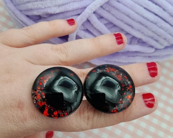 Safety Eyes, Safety Eyes, Hand Painted Safety Eyes, Amigurumi, Crochet, Sinker Eyes, Crochet Essentials, 30mm Eye
